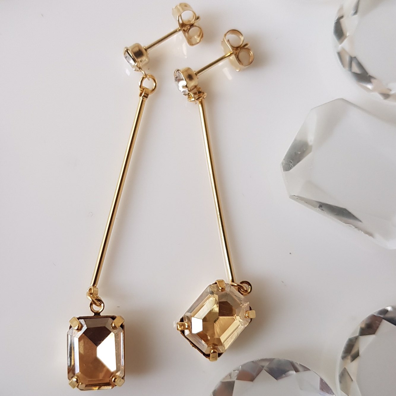 Della Long Swarovski Earrings Sikh Dodgy Style Dai