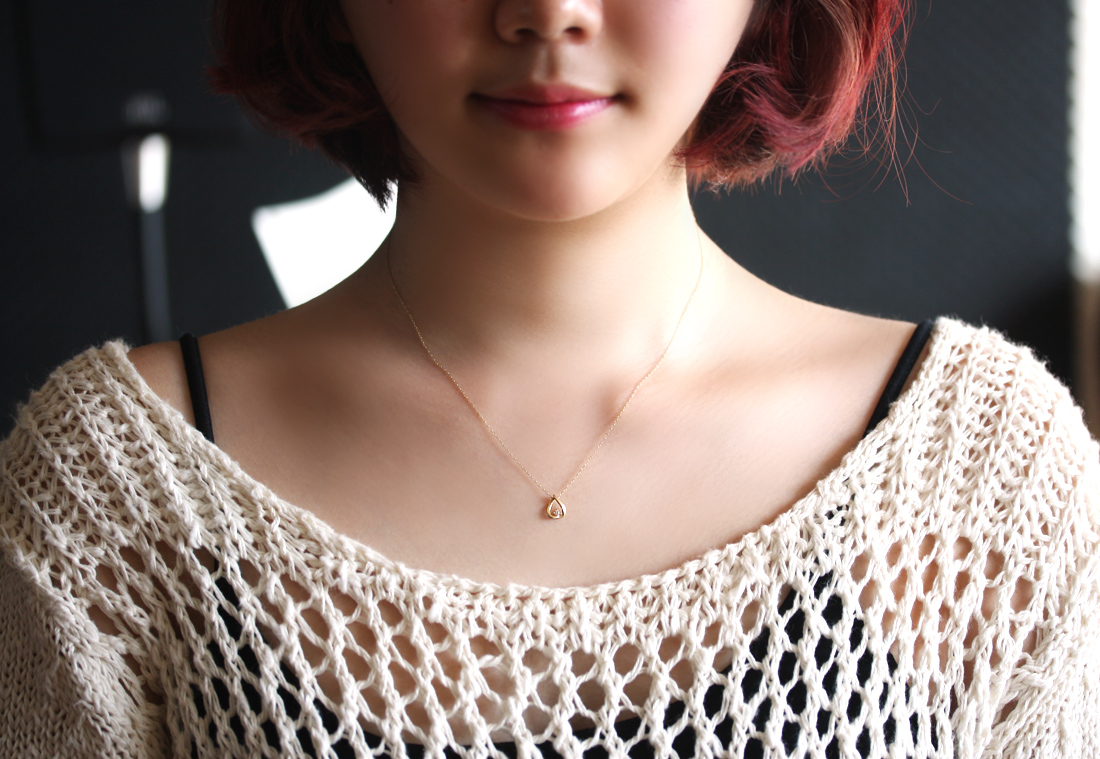 Water Drop Pendant 14k Gold Necklace Girlfriend Gi