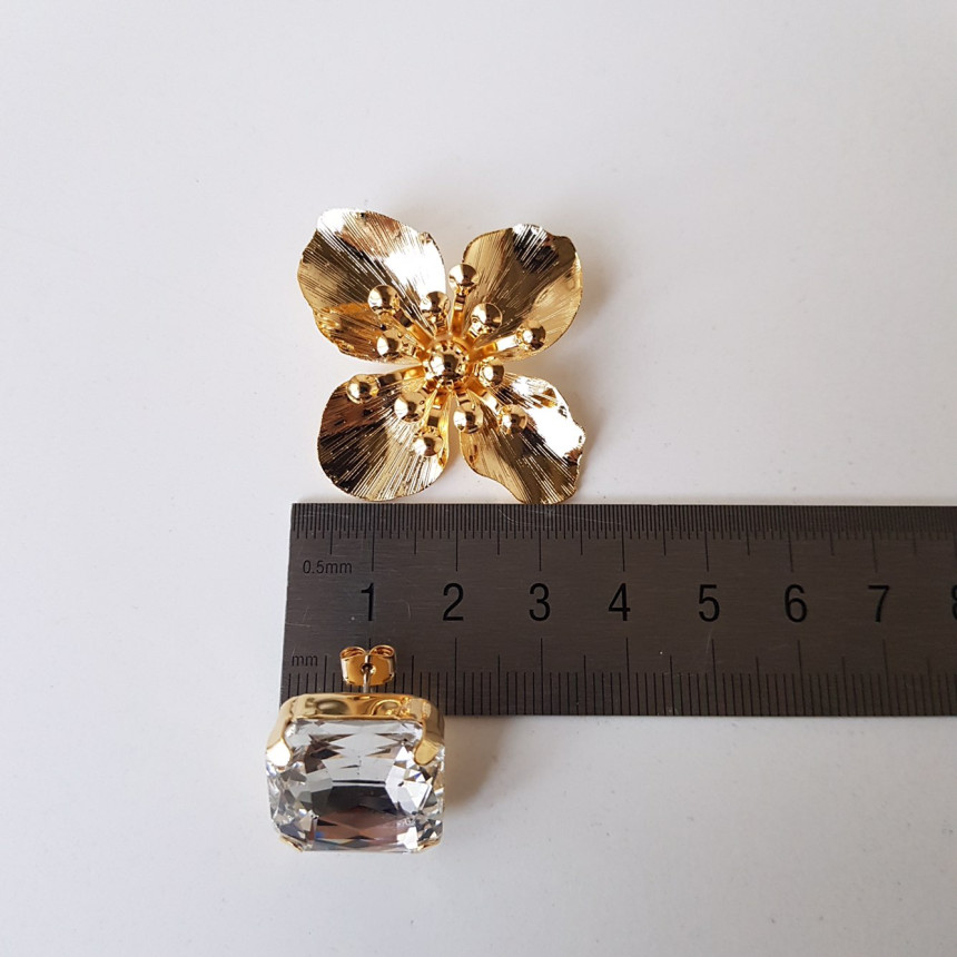 Tenbic Flower Cubic Earring Earrings Feminine Styl