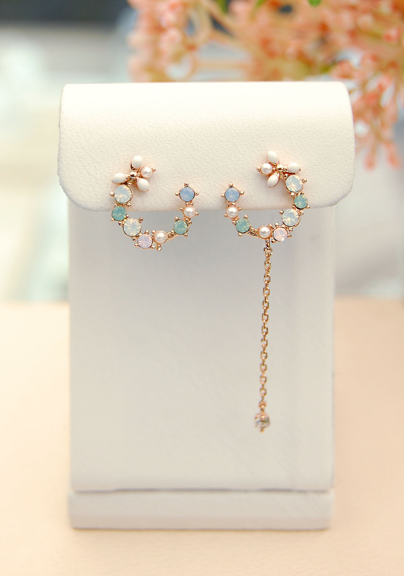 Toe Half Flower Drop Earrings tw-0020042 Wedding F
