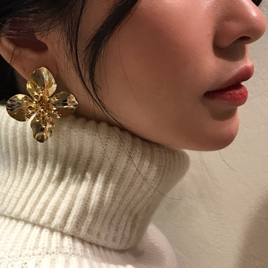Tenbic Flower Cubic Earring Earrings Feminine Styl