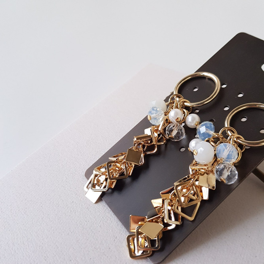 Flip Crystal Long Drop Earrings Feminine Style Unb