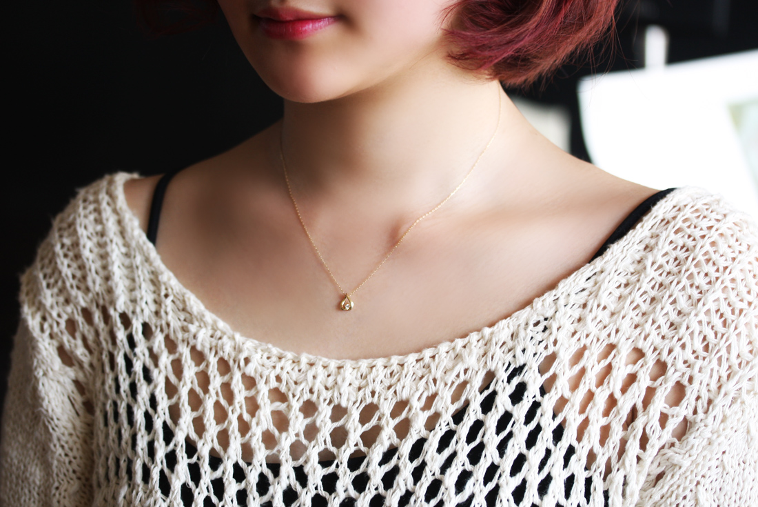 Water Drop Pendant 14k Gold Necklace Girlfriend Gi