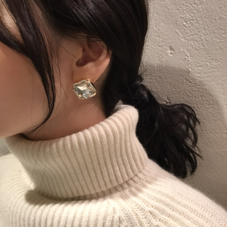Tenbic Flower Cubic Earring Earrings Feminine Styl