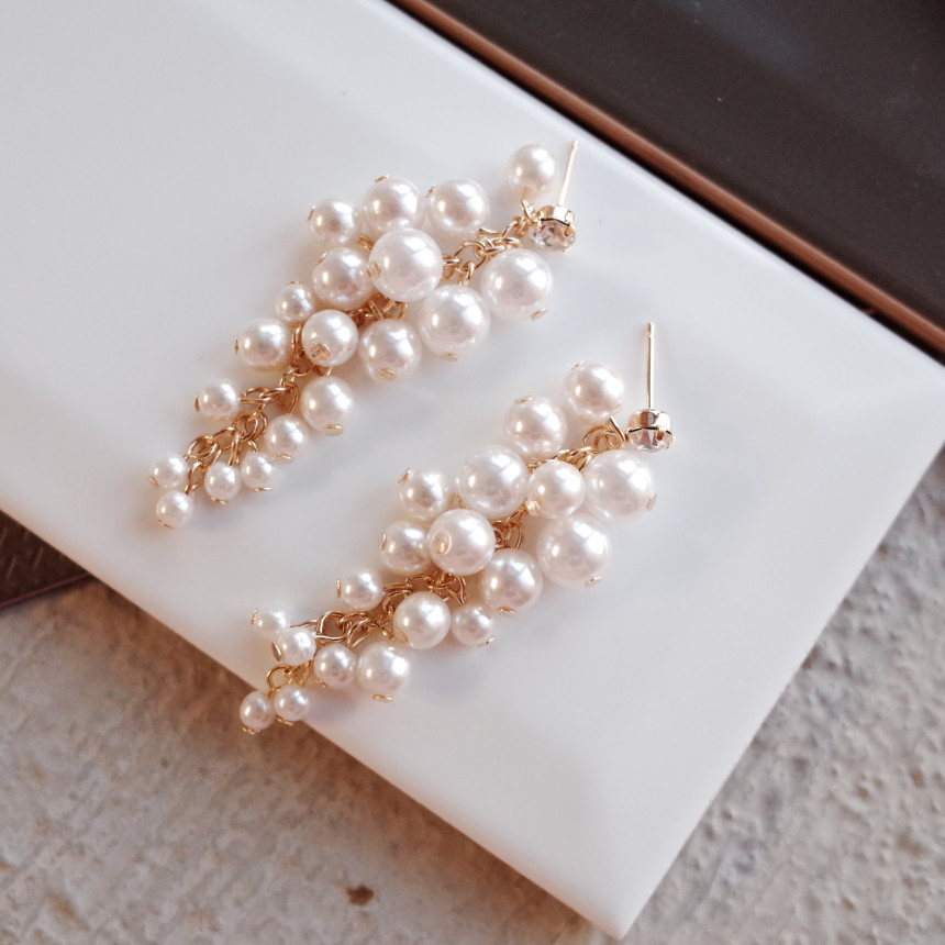 NO.71 Songyongui grape pearl earrings Stylish chic
