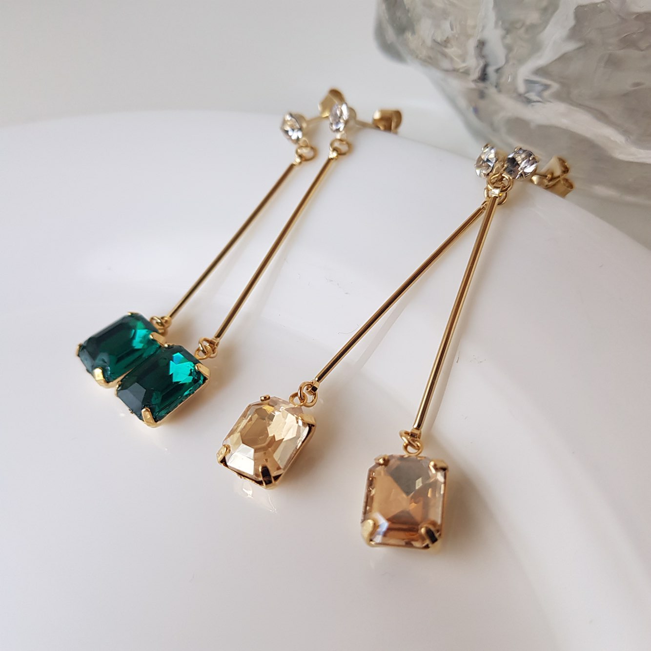 Della Long Swarovski Earrings Sikh Dodgy Style Dai