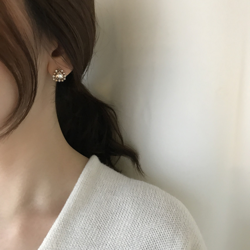 Chea Cubic Daily Earring 3color Date Look Minimal 