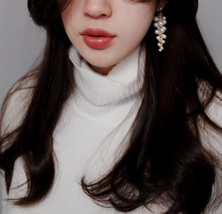 NO.71 Songyongui grape pearl earrings Stylish chic