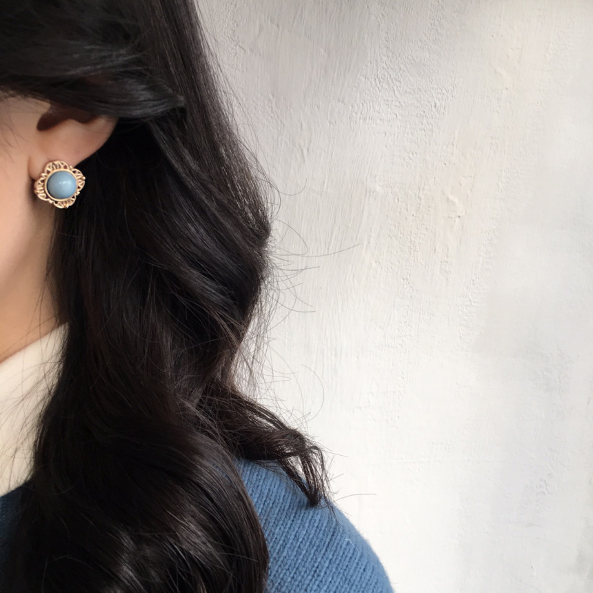 Vintage point earrings set Edging styling antique 