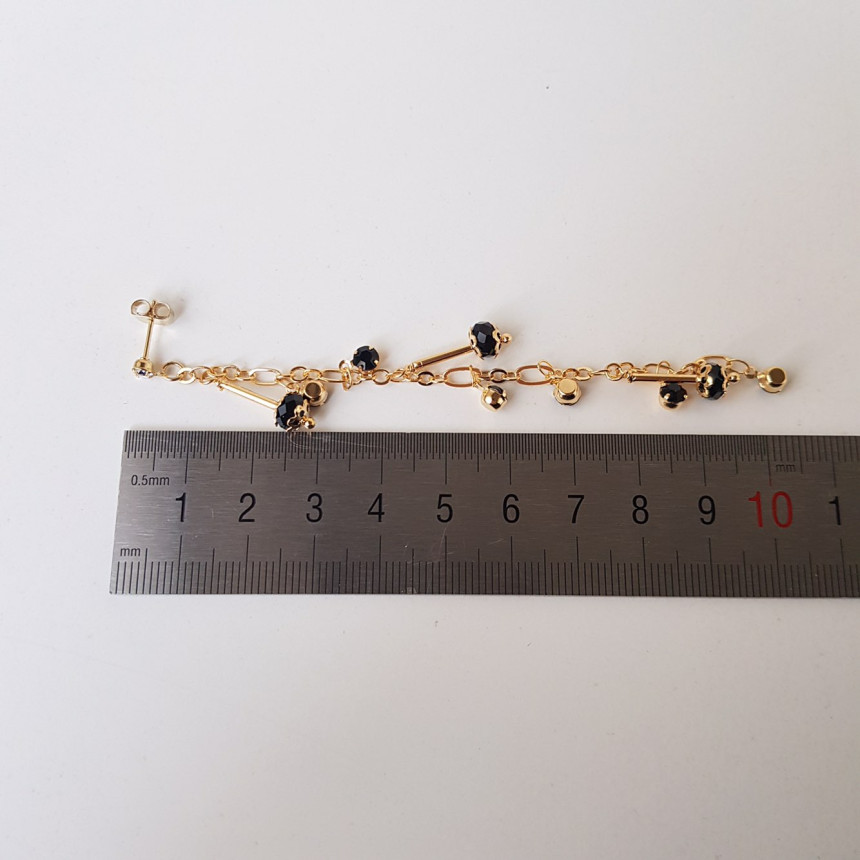 Widow Black Crystal Long Drop Earrings Modern Must