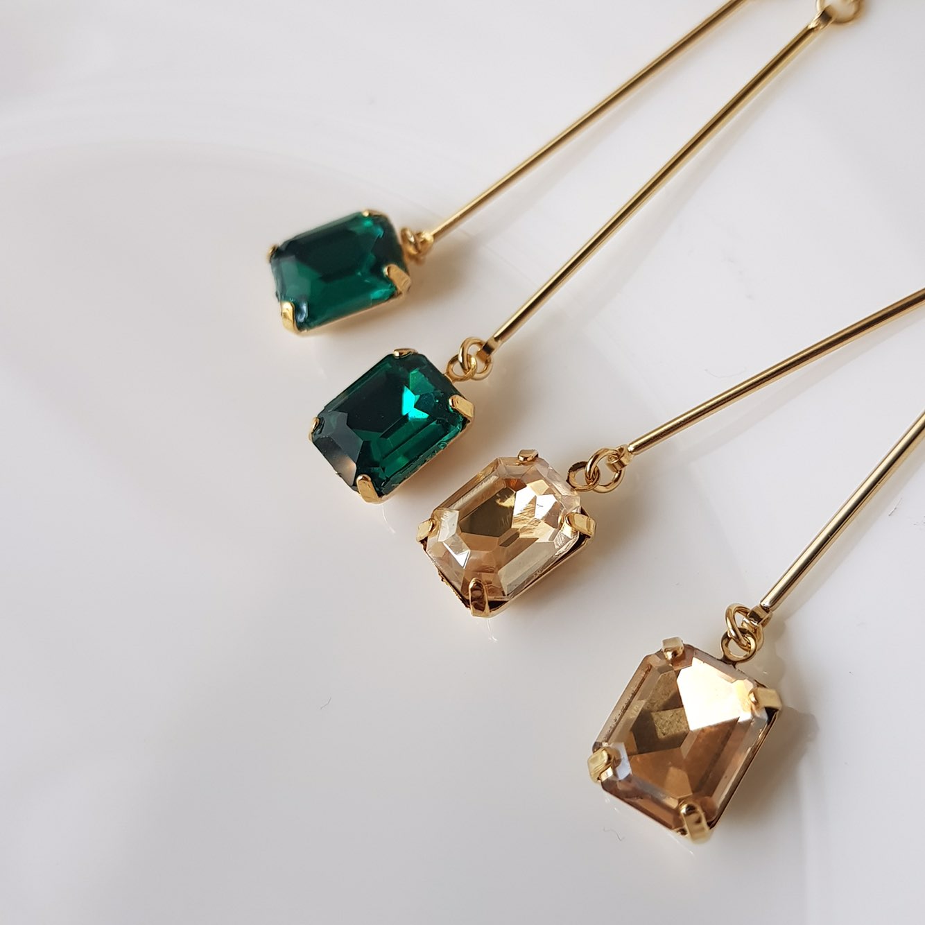 Della Long Swarovski Earrings Sikh Dodgy Style Dai