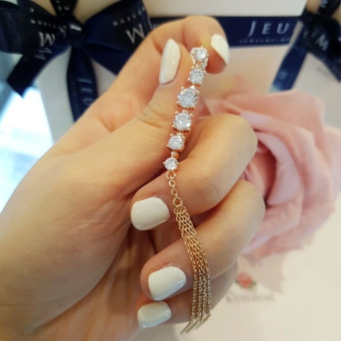 Rose Montgomery NEW BRASS bling bling tassel drop 