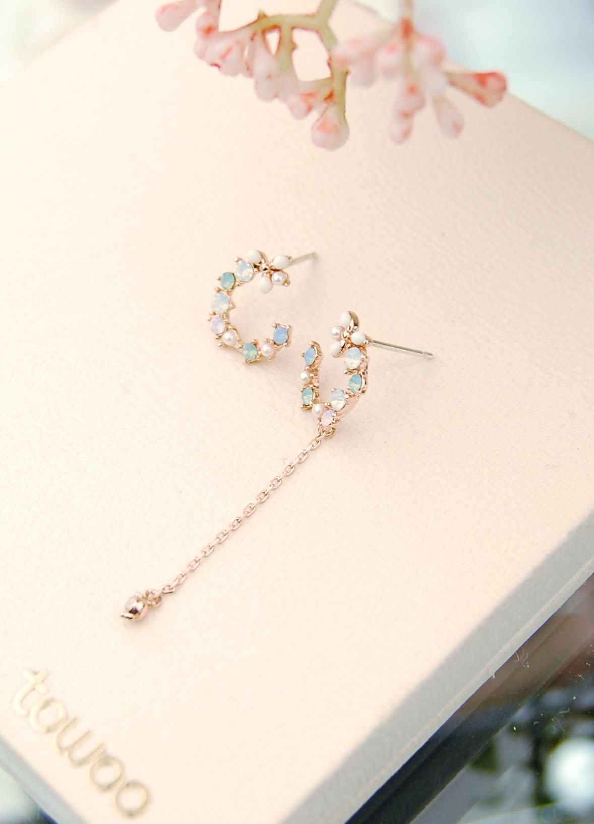 Toe Half Flower Drop Earrings tw-0020042 Wedding F