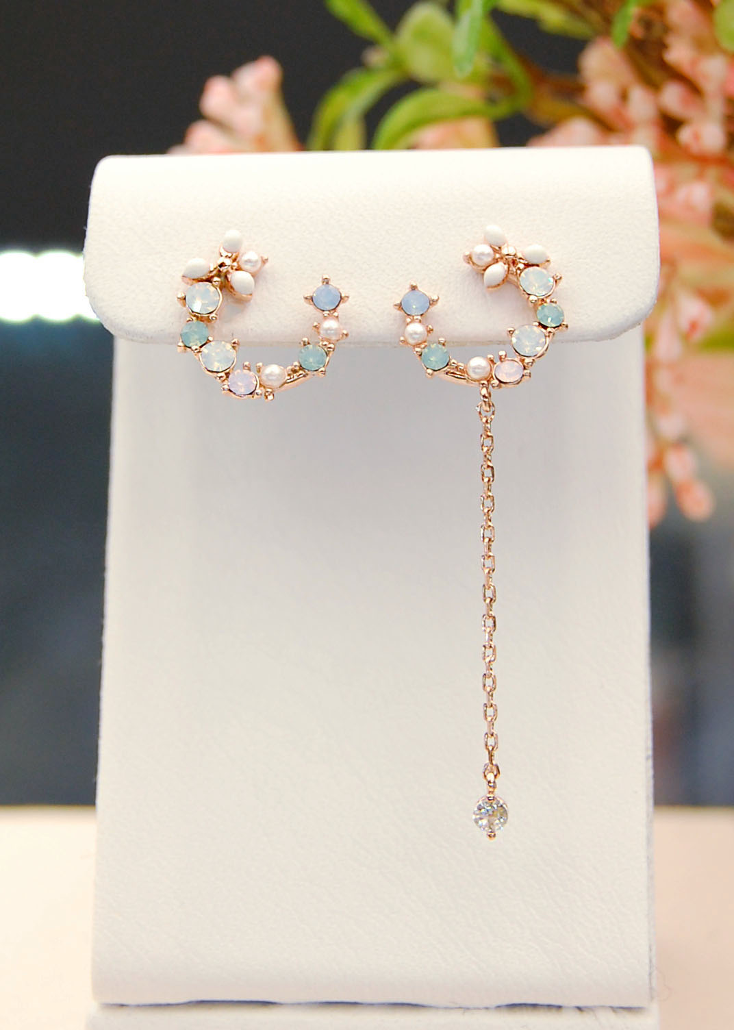 Toe Half Flower Drop Earrings tw-0020042 Wedding F