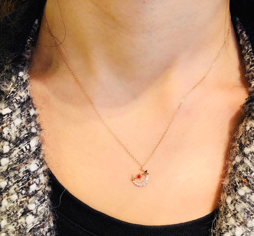 Lloyd Crescent Birthstone Necklace LNN17251G Class