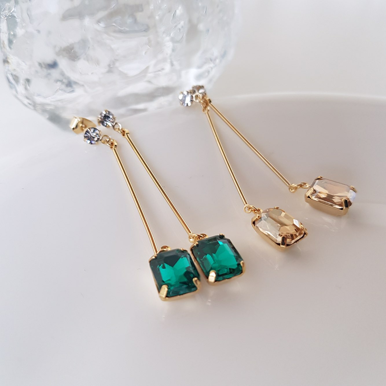 Della Long Swarovski Earrings Sikh Dodgy Style Dai