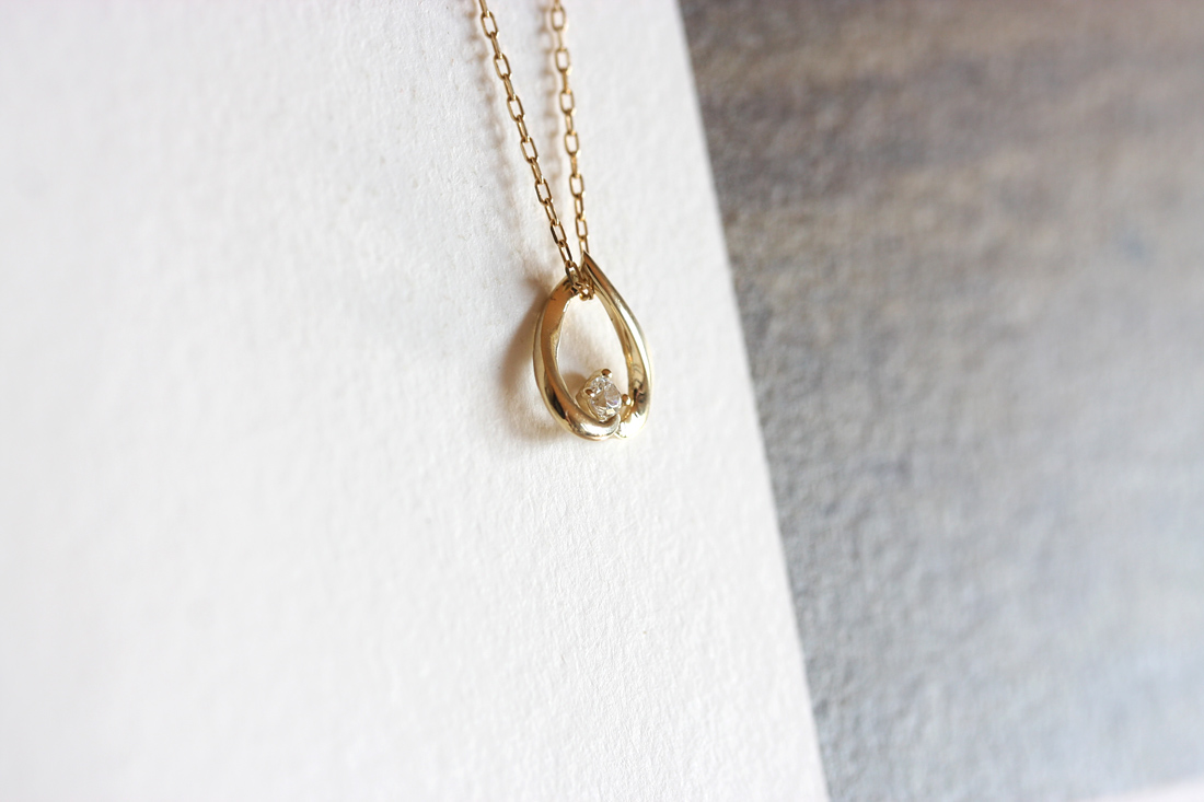 Water Drop Pendant 14k Gold Necklace Girlfriend Gi