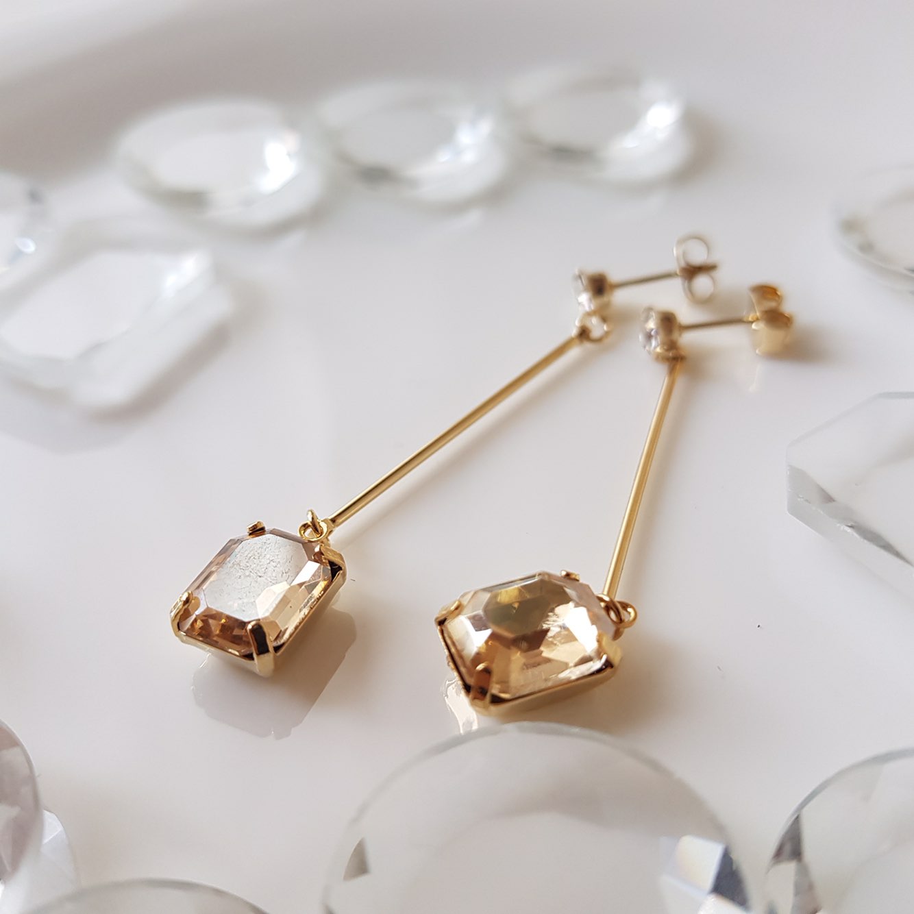 Della Long Swarovski Earrings Sikh Dodgy Style Dai