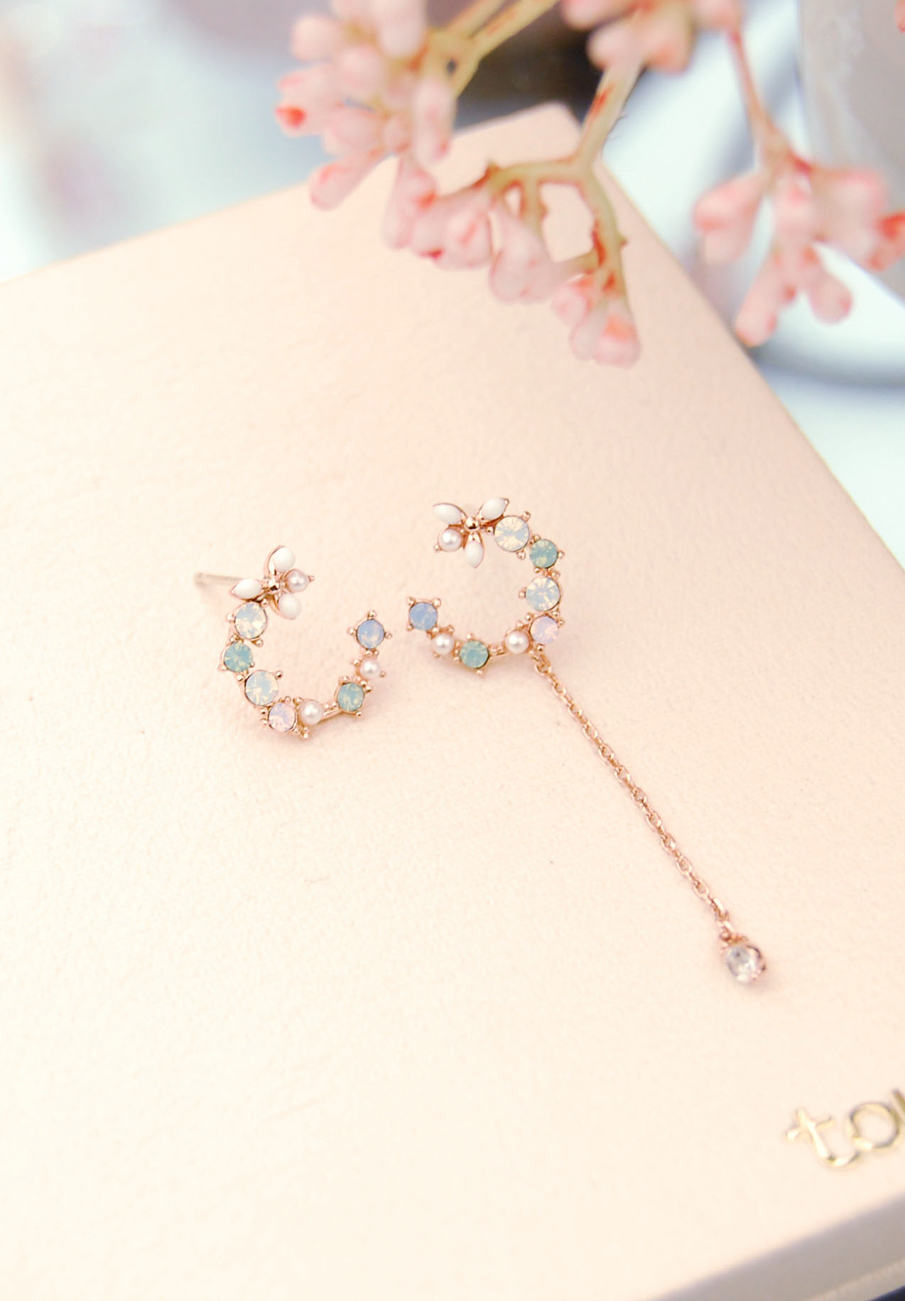 Toe Half Flower Drop Earrings tw-0020042 Wedding F