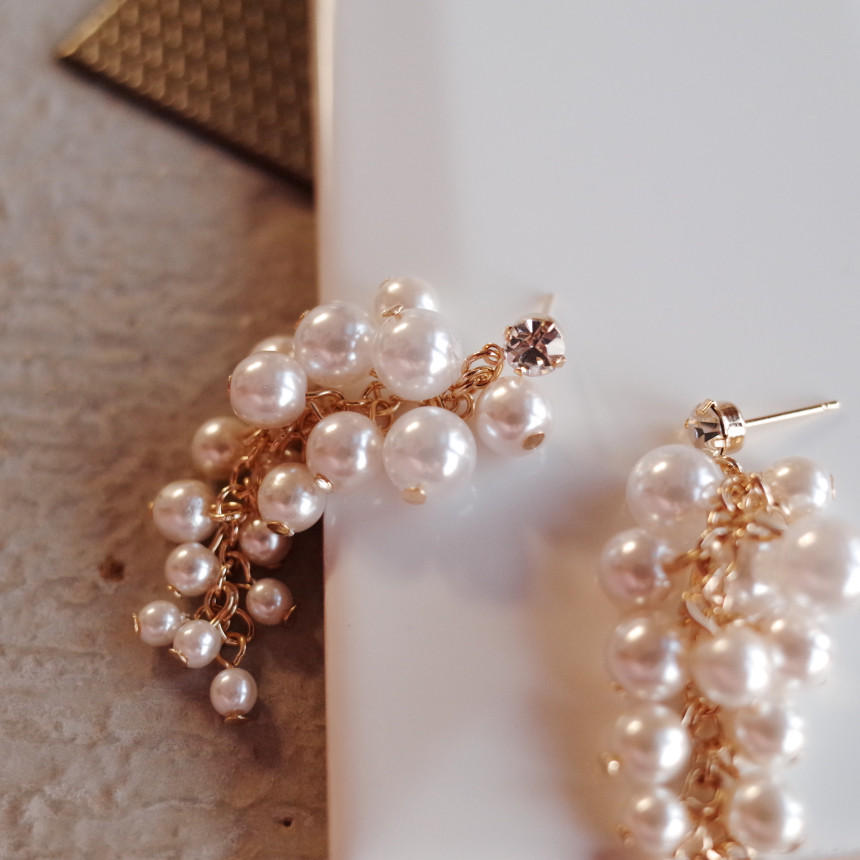 NO.71 Songyongui grape pearl earrings Stylish chic