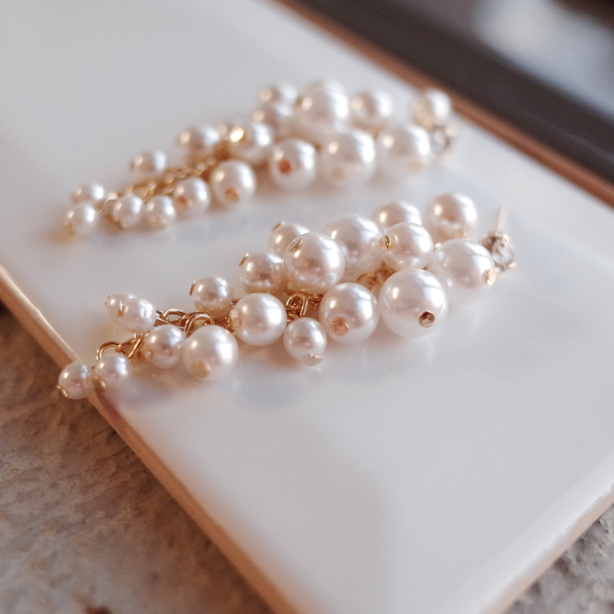 NO.71 Songyongui grape pearl earrings Stylish chic