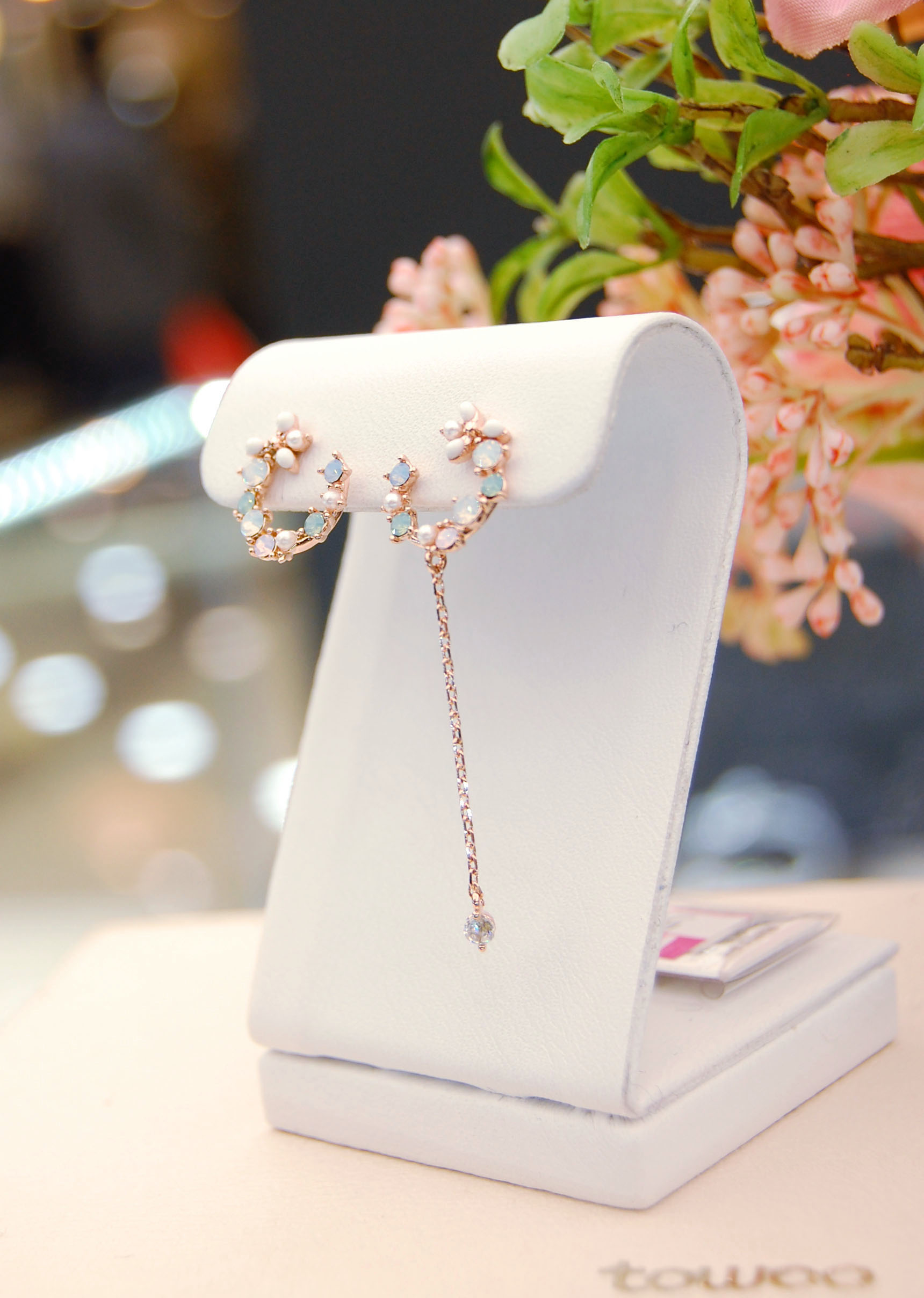 Toe Half Flower Drop Earrings tw-0020042 Wedding F