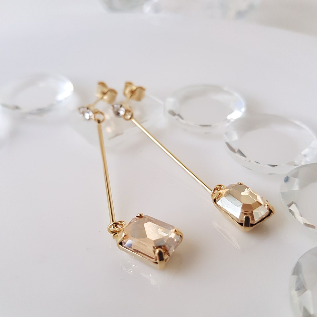 Della Long Swarovski Earrings Sikh Dodgy Style Dai