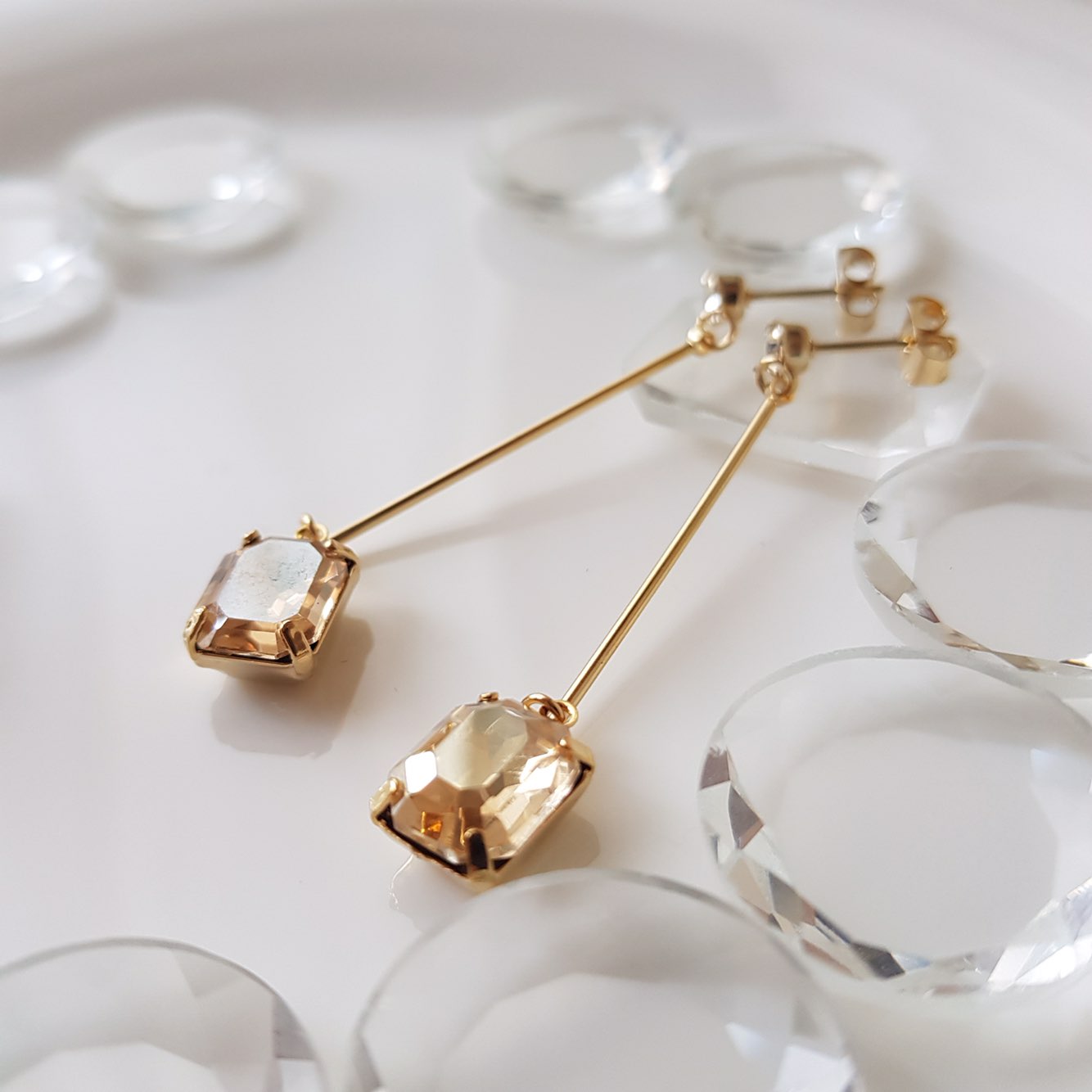 Della Long Swarovski Earrings Sikh Dodgy Style Dai