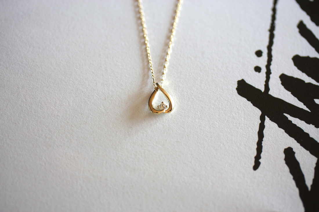 Water Drop Pendant 14k Gold Necklace Girlfriend Gi