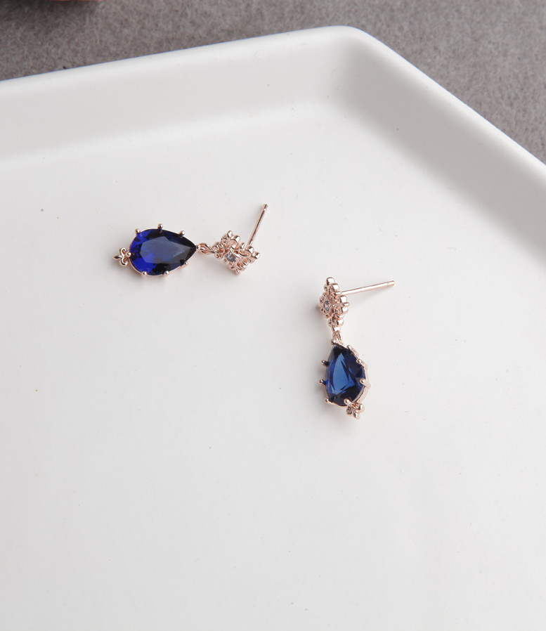 Heaven Blue Navy Cubic Earrings