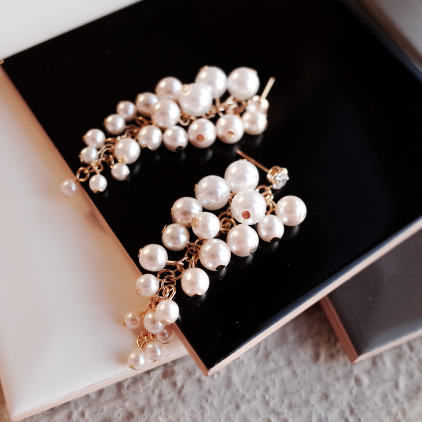 NO.71 Songyongui grape pearl earrings Stylish chic