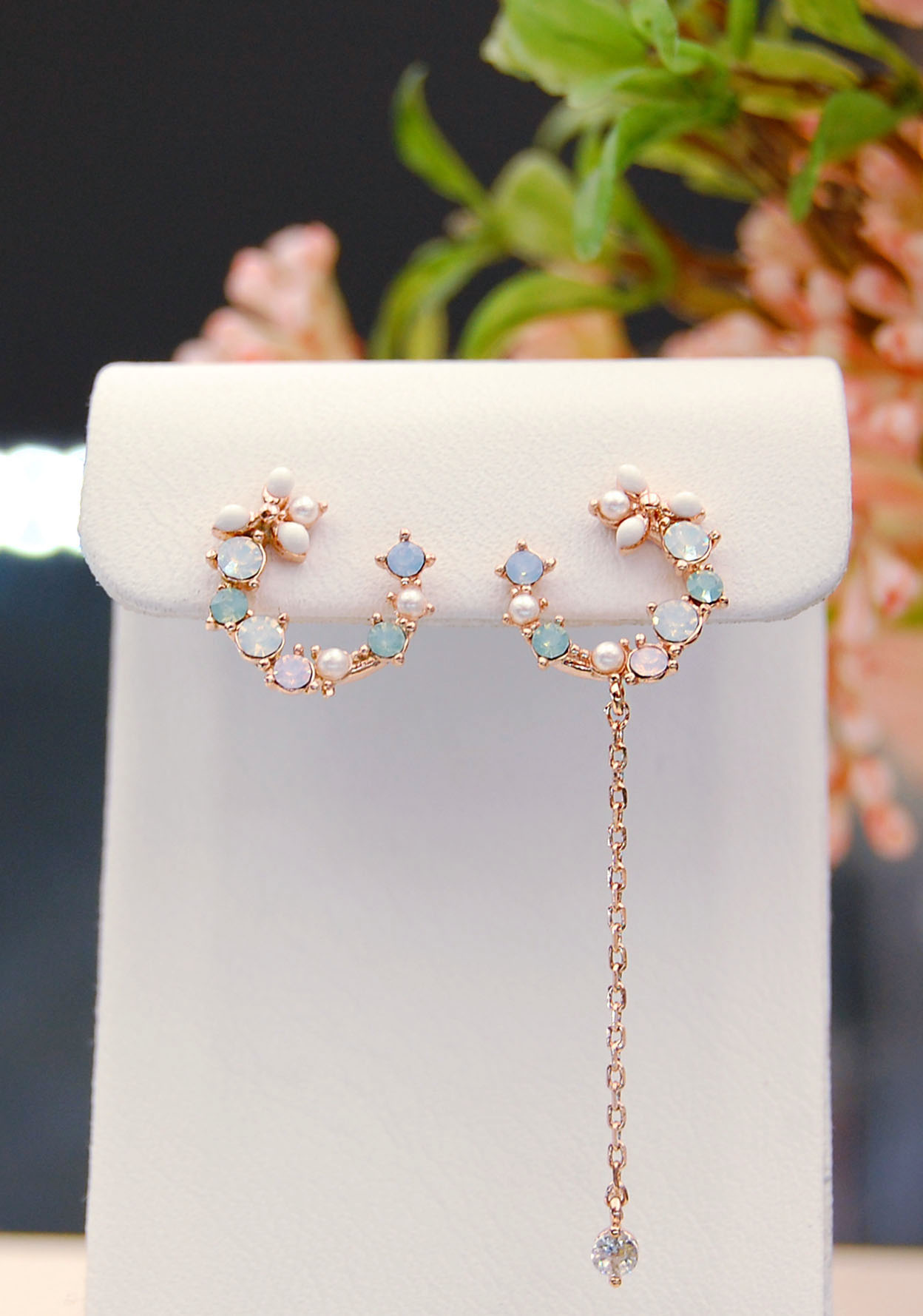 Toe Half Flower Drop Earrings tw-0020042 Wedding F