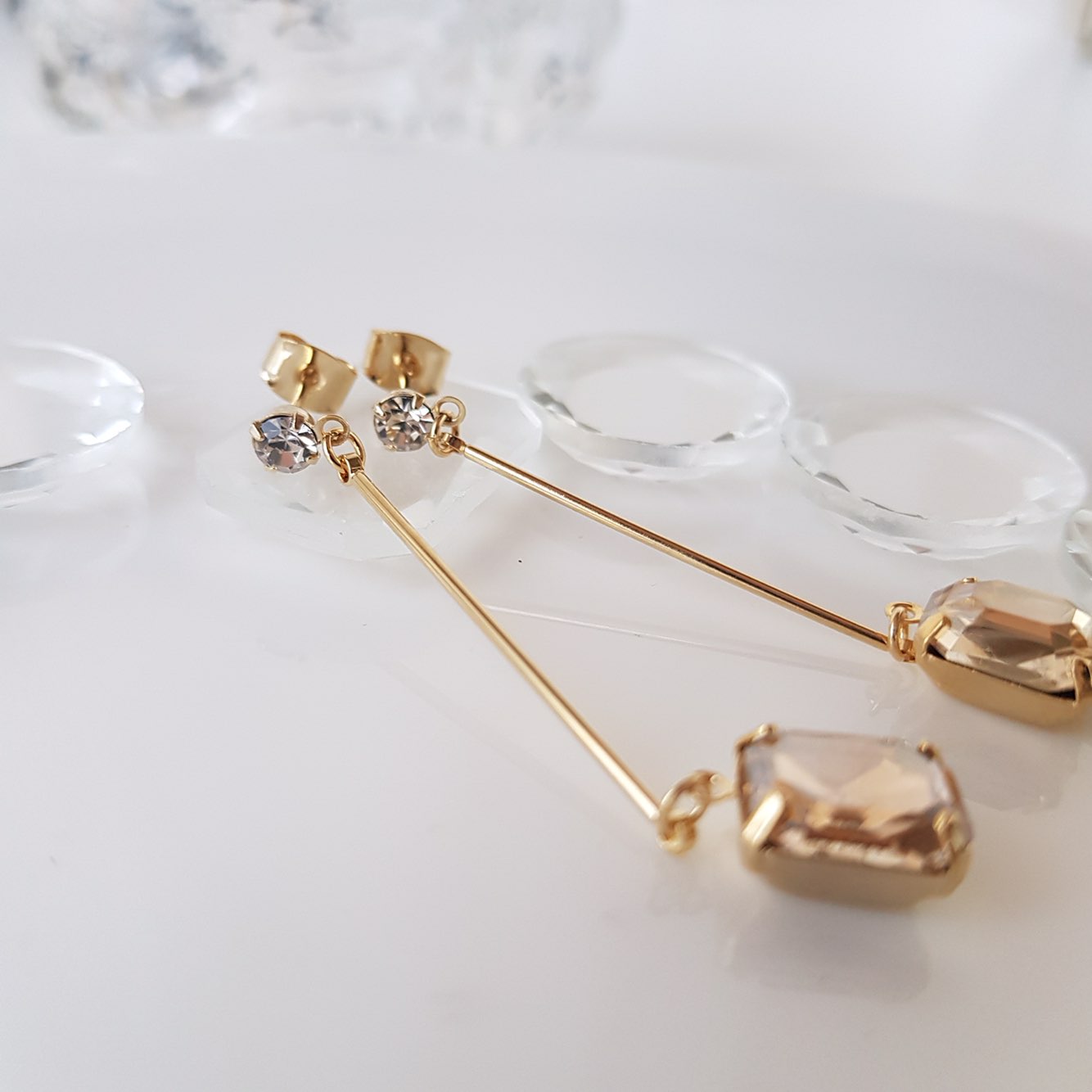 Della Long Swarovski Earrings Sikh Dodgy Style Dai