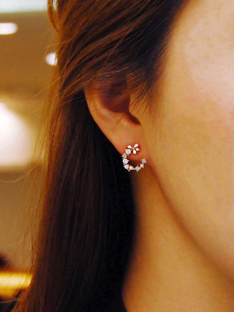 Toe Half Flower Drop Earrings tw-0020042 Wedding F