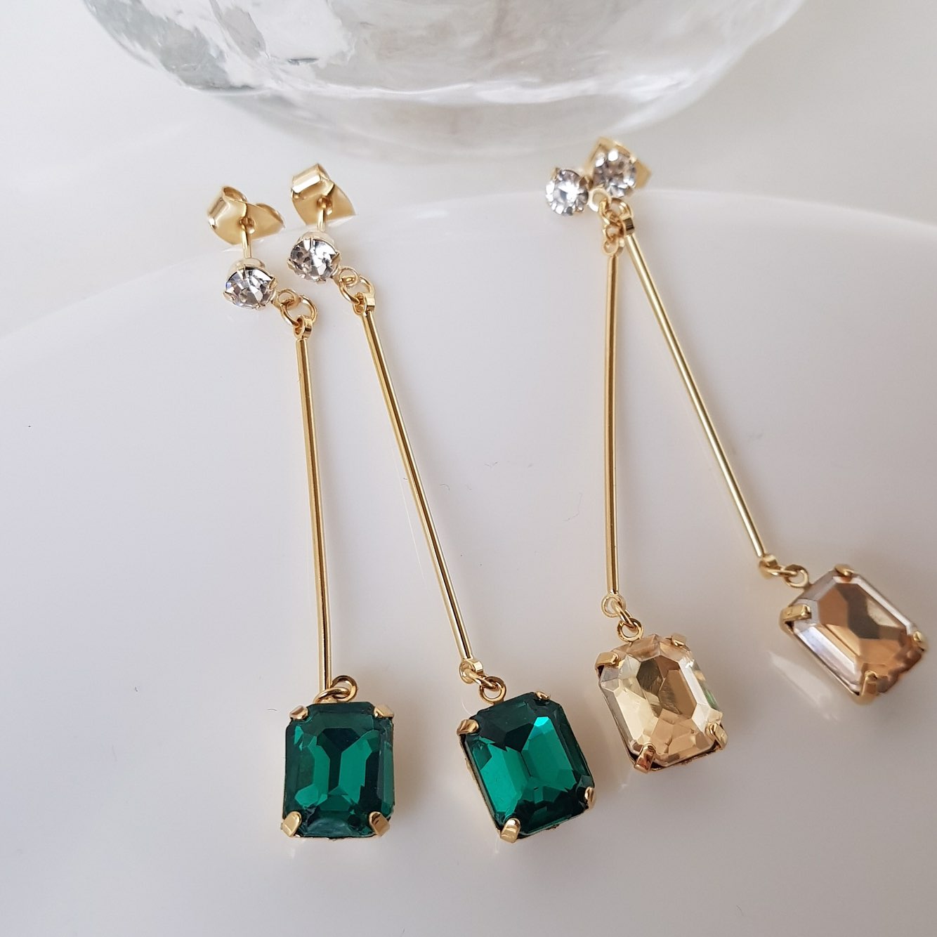 Della Long Swarovski Earrings Sikh Dodgy Style Dai