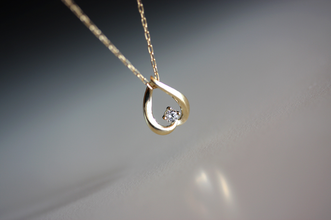 Water Drop Pendant 14k Gold Necklace Girlfriend Gi