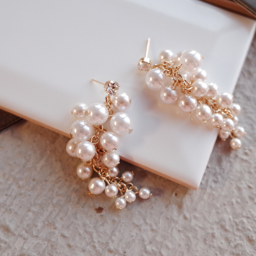 NO.71 Songyongui grape pearl earrings Stylish chic