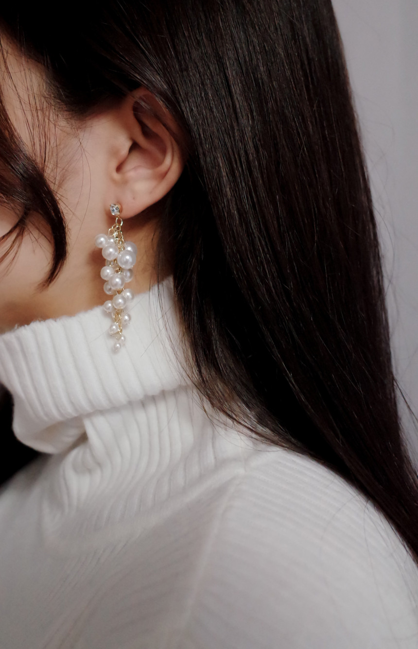 NO.71 Songyongui grape pearl earrings Stylish chic