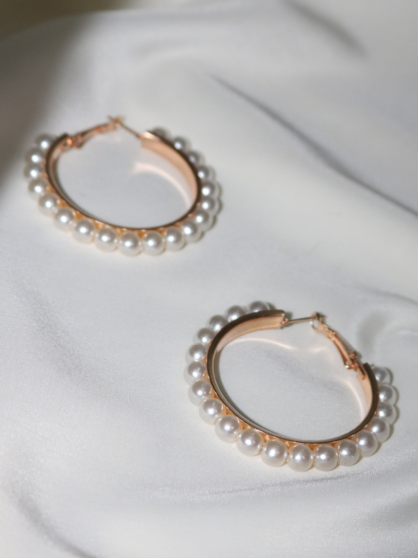 Bibs Pearl One-Touch Ring Earrings Jay Cave Drop D