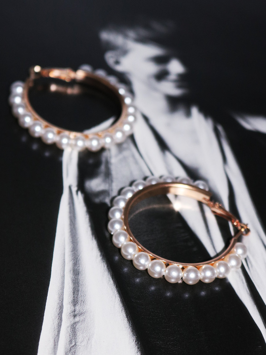 Bibs Pearl One-Touch Ring Earrings Jay Cave Drop D