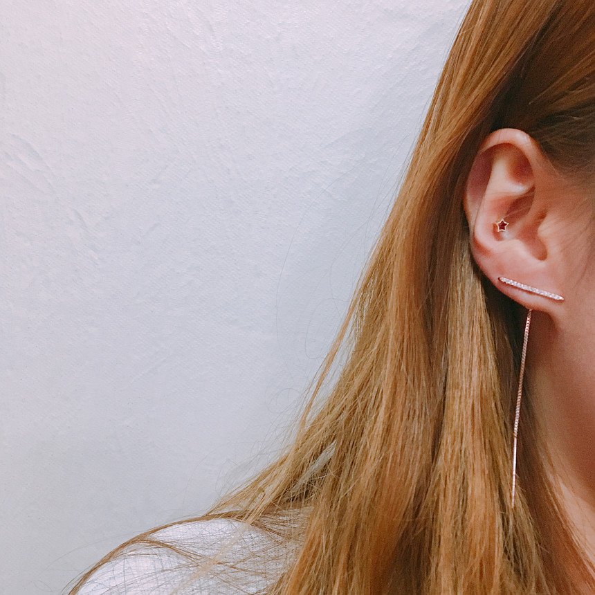 Lucca slim bar earrings LKJ1024 female attractive 