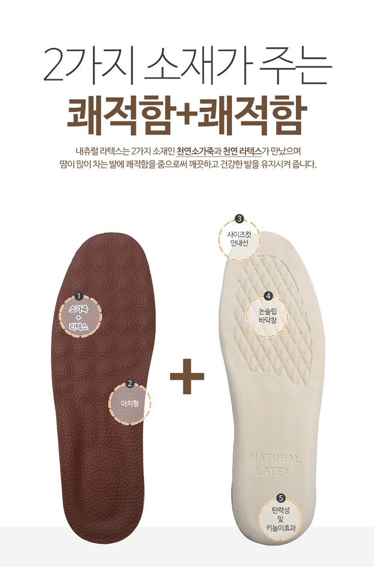 Natural cowhide latex Functional insole Insole sui