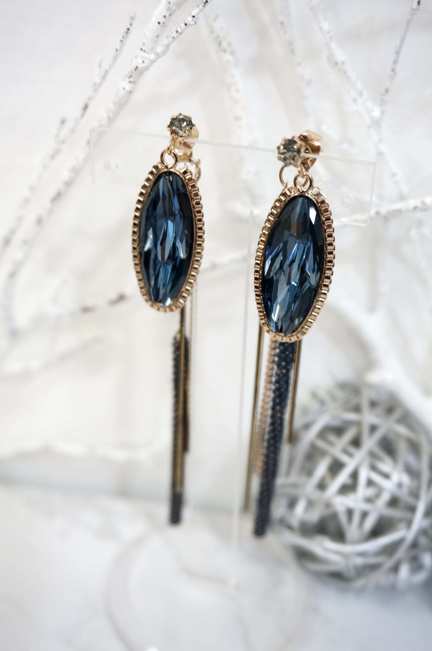 Blue dragon handmade earrings bright drop luxuriou