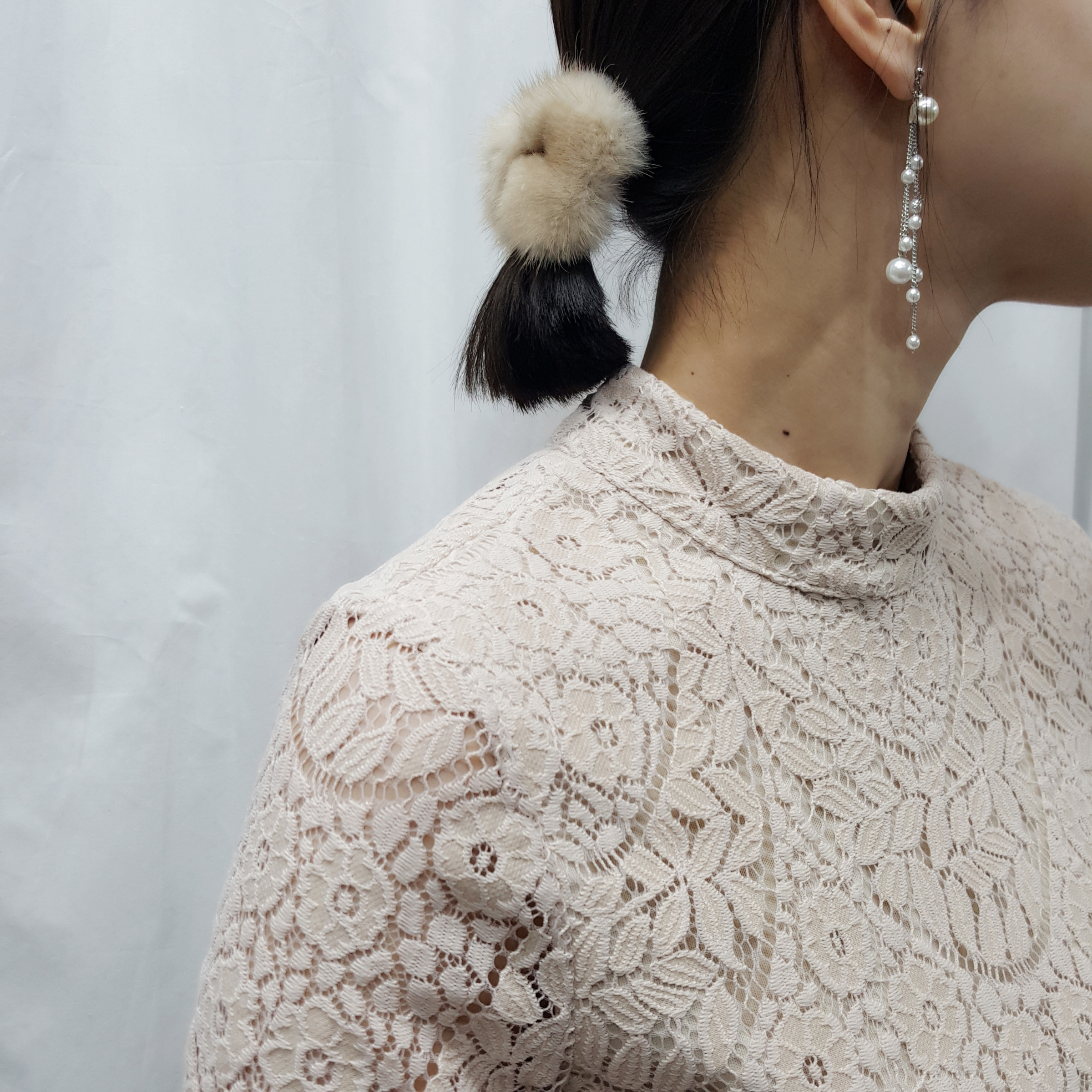 Long pearl chain Earrings Edge styling Formal blin