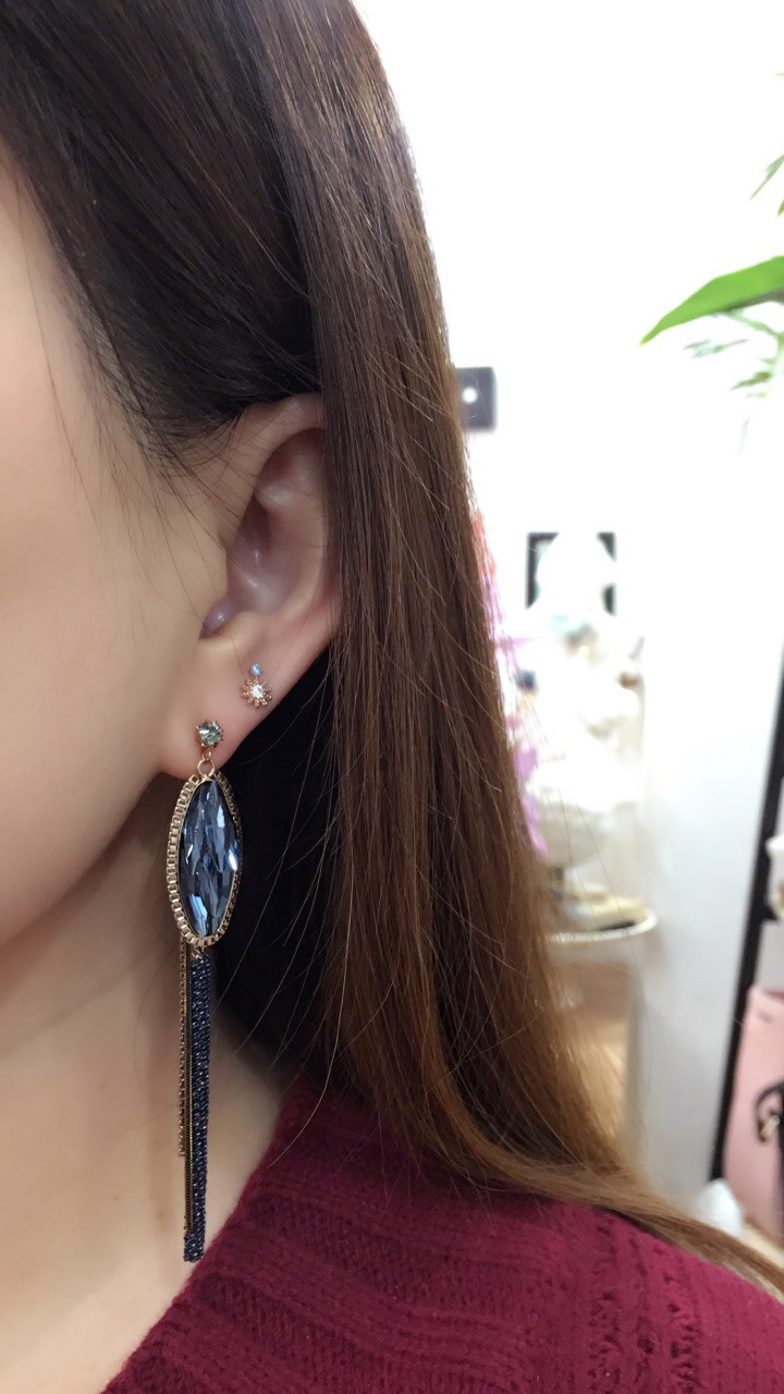 Blue dragon handmade earrings bright drop luxuriou