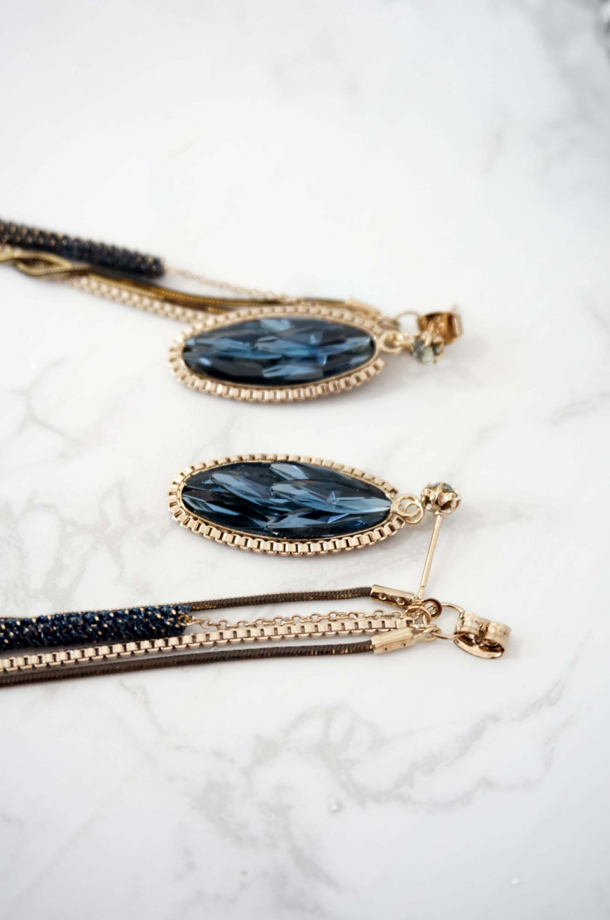 Blue dragon handmade earrings bright drop luxuriou