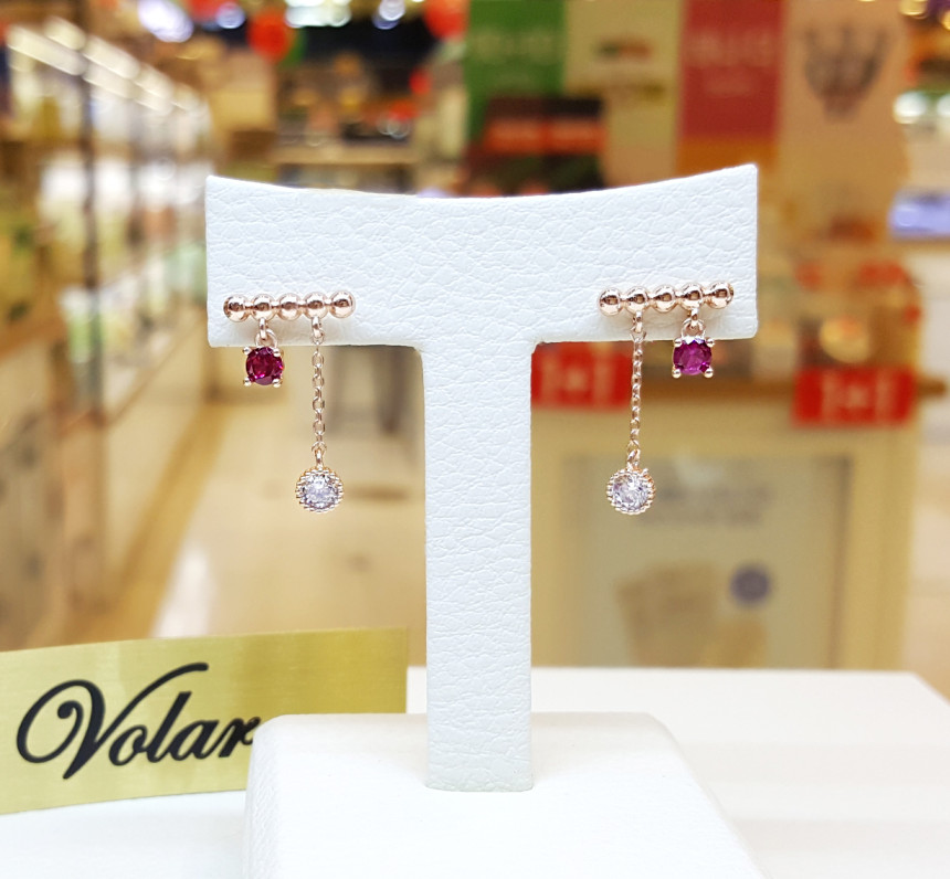 Volare p W-to-chain earrings SPE328 Edge charm tha