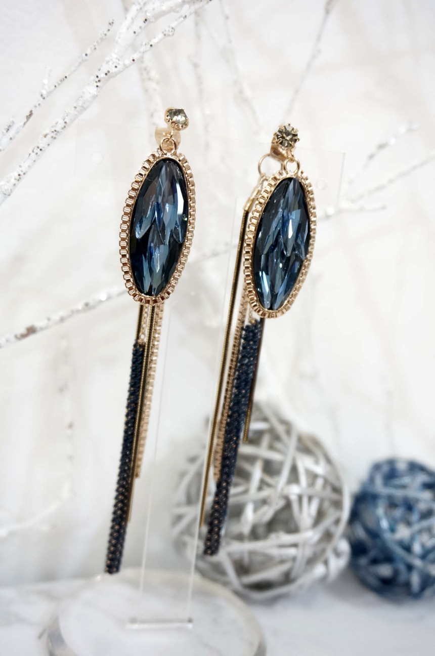 Blue dragon handmade earrings bright drop luxuriou