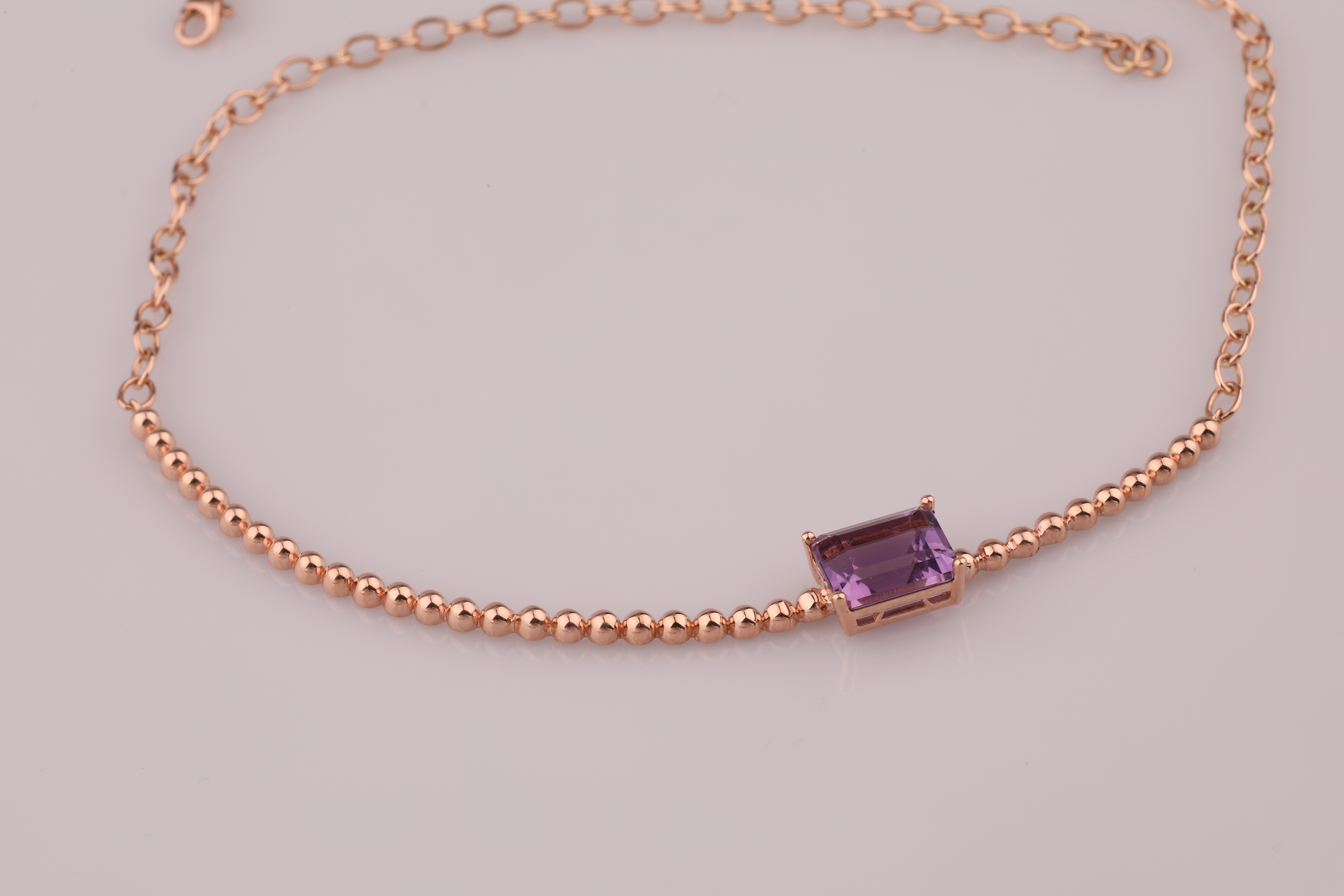 14K Square Amethyst Point Necklace Unique layered 