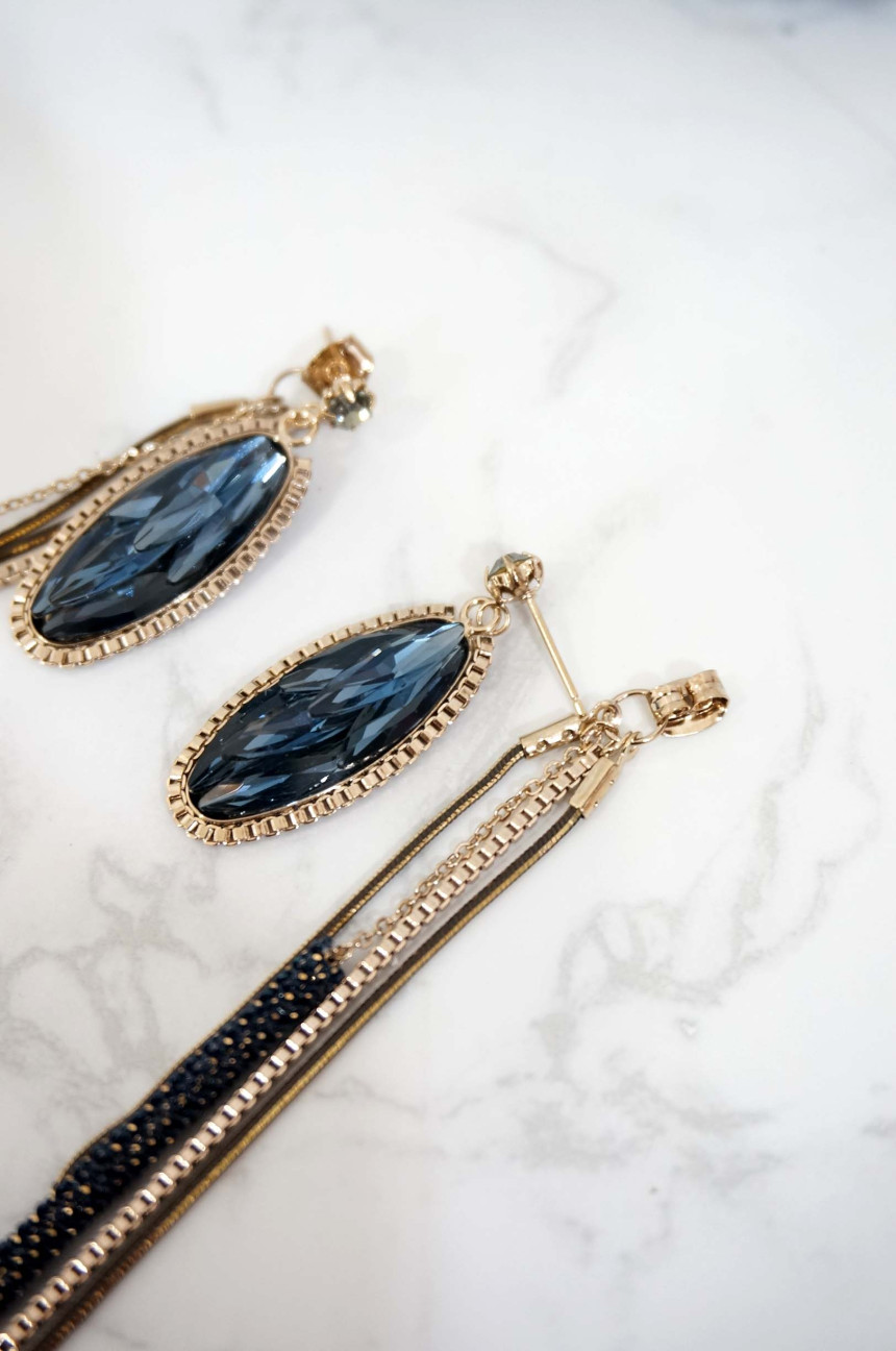 Blue dragon handmade earrings bright drop luxuriou